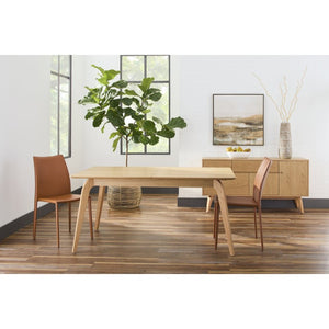 EuroStyle Lawrence Extendable Dining Table Solid Wood Butterfly Leaf Seats 8 FSC Certified Oak 38934-OAK