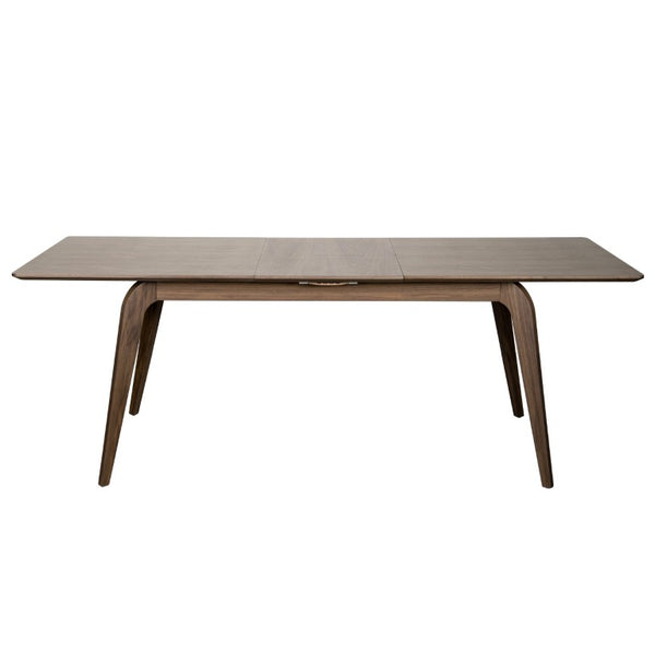 EuroStyle Lawrence Extendable Dining Table Solid Wood Butterfly Leaf Seats 8 FSC Certified Walnut 38934WAL