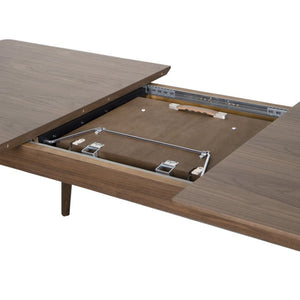 EuroStyle Lawrence Extendable Dining Table Solid Wood Butterfly Leaf Seats 8 FSC Certified Walnut 38934WAL