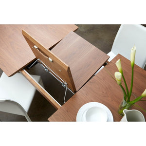EuroStyle Lawrence Extendable Dining Table Solid Wood Butterfly Leaf Seats 8 FSC Certified Walnut 38934WAL