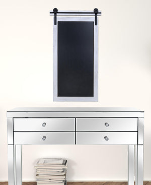 Homeroots Modern Farmhouse White Frame Chalkboard Wall Decor  Mdf 389351