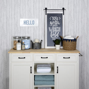 Homeroots Modern Farmhouse White Frame Chalkboard Wall Decor  Mdf 389351