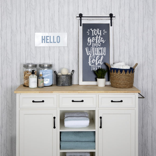 Homeroots Modern Farmhouse White Frame Chalkboard Wall Decor  Mdf 389351