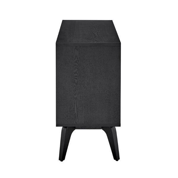 EuroStyle Lawrence Sideboard Solid Wood Legs Soft Close Drawers FSC Certified Dining Storage Matte Black 38936-BLK