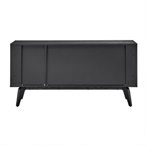 EuroStyle Lawrence Sideboard Solid Wood Legs Soft Close Drawers FSC Certified Dining Storage Matte Black 38936-BLK