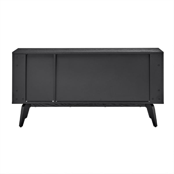 EuroStyle Lawrence Sideboard Solid Wood Legs Soft Close Drawers FSC Certified Dining Storage Matte Black 38936-BLK