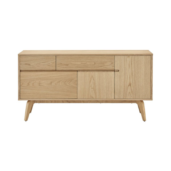 EuroStyle Lawrence Sideboard Solid Wood Legs Soft Close Drawers FSC Certified Dining Storage Oak 38936-OAK