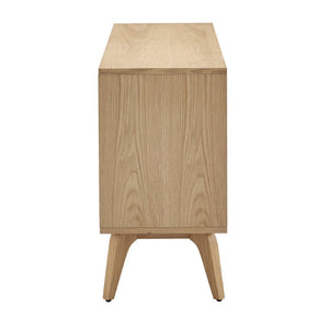 EuroStyle Lawrence Sideboard Solid Wood Legs Soft Close Drawers FSC Certified Dining Storage Oak 38936-OAK