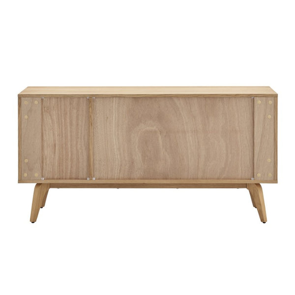 EuroStyle Lawrence Sideboard Solid Wood Legs Soft Close Drawers FSC Certified Dining Storage Oak 38936-OAK