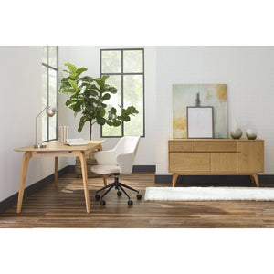 EuroStyle Lawrence Sideboard Solid Wood Legs Soft Close Drawers FSC Certified Dining Storage Oak 38936-OAK