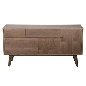 EuroStyle Lawrence Sideboard Solid Wood Legs Soft Close Drawers FSC Certified Dining Storage Walnut 38936WAL