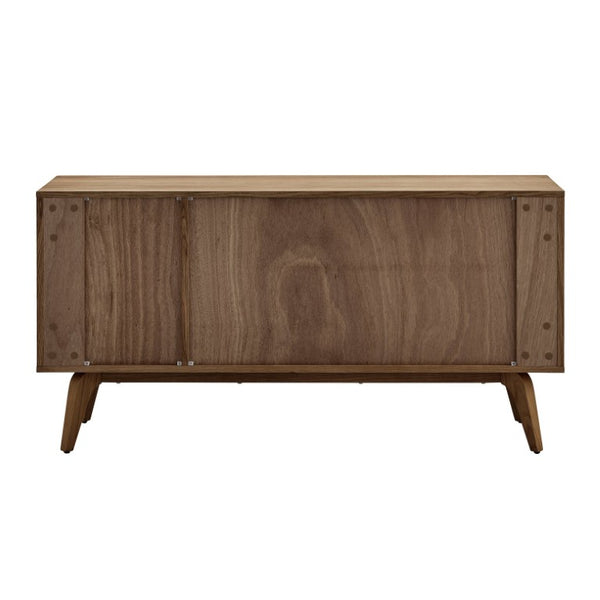 EuroStyle Lawrence Sideboard Solid Wood Legs Soft Close Drawers FSC Certified Dining Storage Walnut 38936WAL