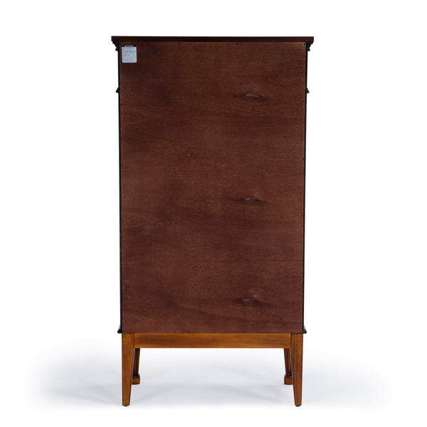 Homeroots 28" Brown Rubberwood Solid Manufactured Wood Secretary Desk With Three Drawers   389426