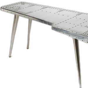 Homeroots 68" Silver Metal Writing Desk   389427