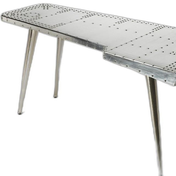 Homeroots 68" Silver Metal Writing Desk   389427
