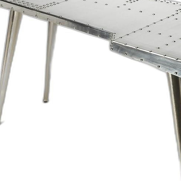 Homeroots 68" Silver Metal Writing Desk   389427