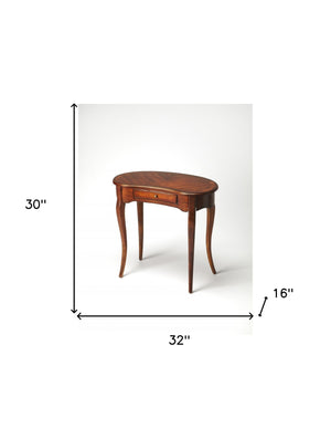 Homeroots 32" Brown Kidney Computer Desk   389428