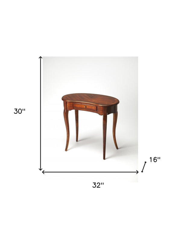 Homeroots 32" Brown Kidney Computer Desk   389428