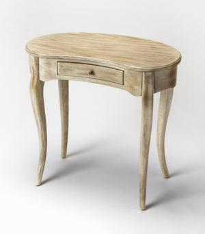 Homeroots 32" Brown Solid Manufactured Wood Kidney Writing Desk   389431