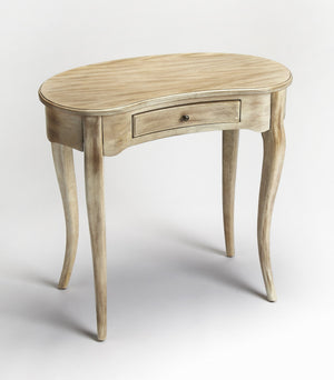 Homeroots 32" Brown Solid Manufactured Wood Kidney Writing Desk   389431