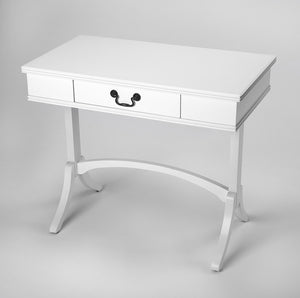 Homeroots Acacia And Pinewood White Writing Desk   389434