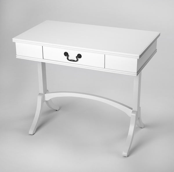 Homeroots Acacia And Pinewood White Writing Desk   389434