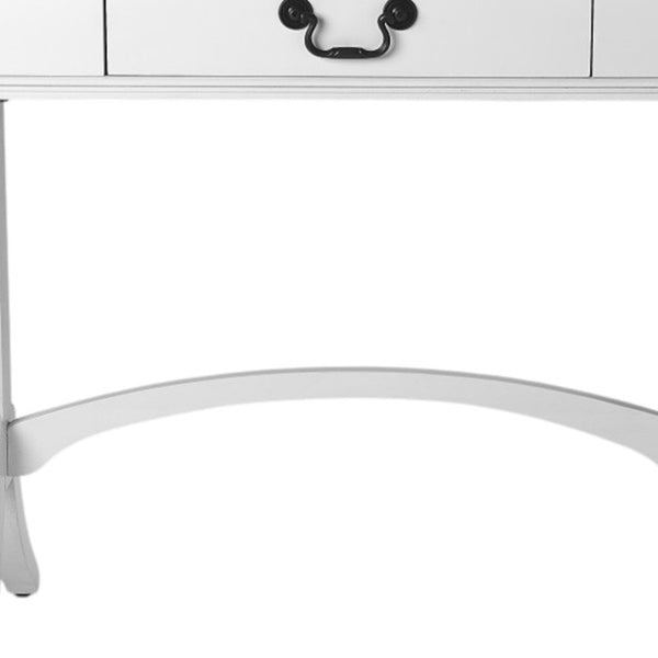 Homeroots Acacia And Pinewood White Writing Desk   389434