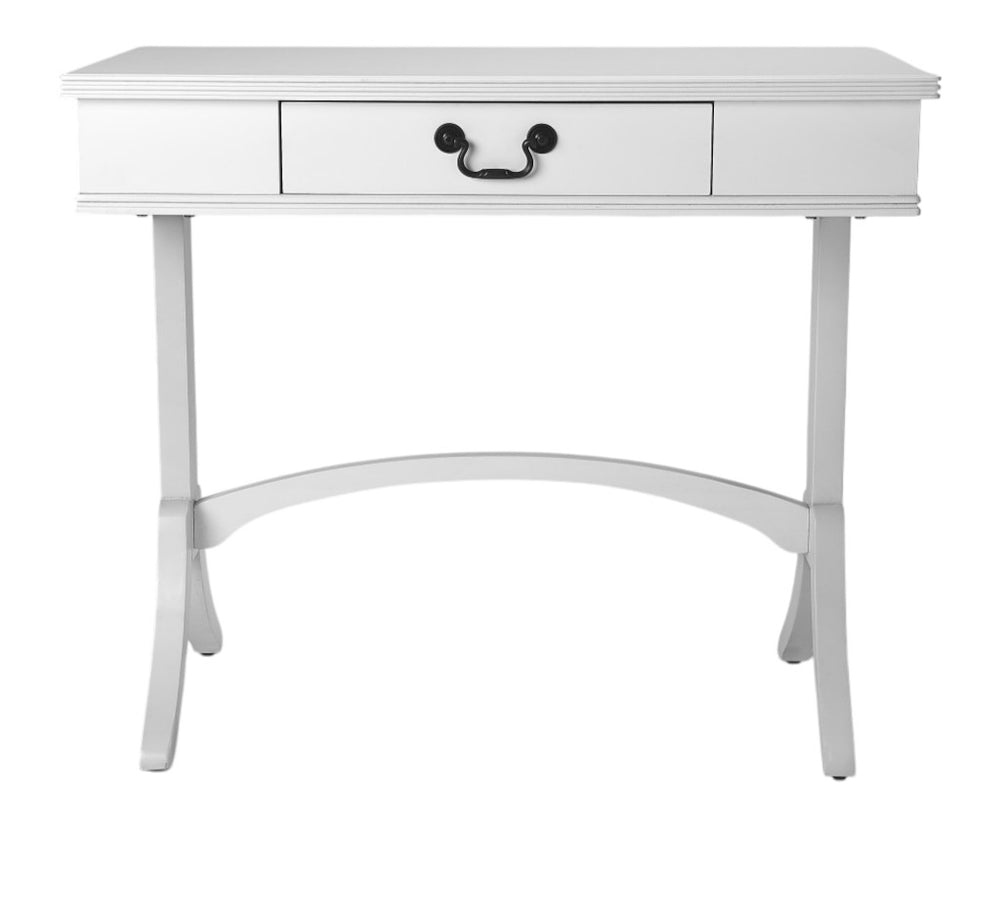 Homeroots Acacia And Pinewood White Writing Desk   389434