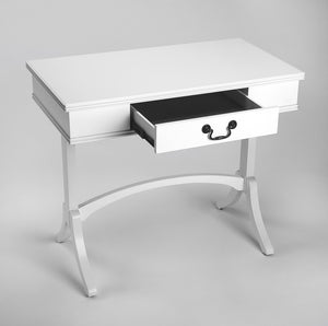 Homeroots Acacia And Pinewood White Writing Desk   389434
