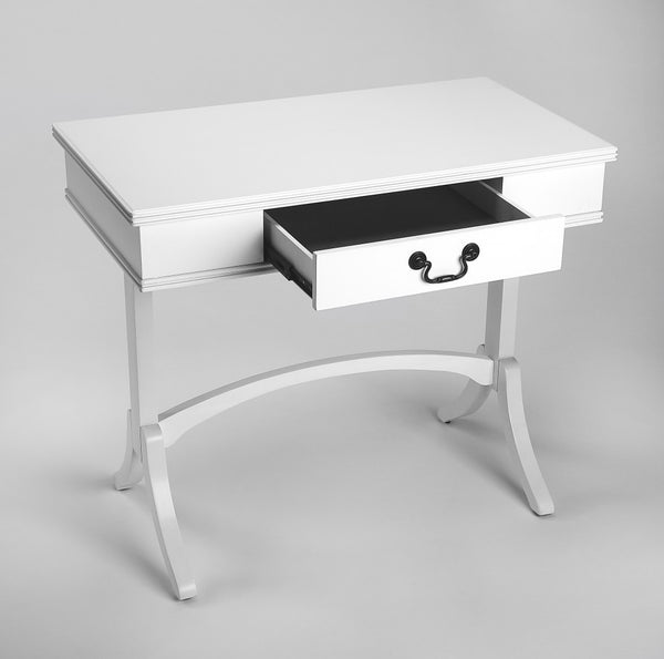Homeroots Acacia And Pinewood White Writing Desk   389434