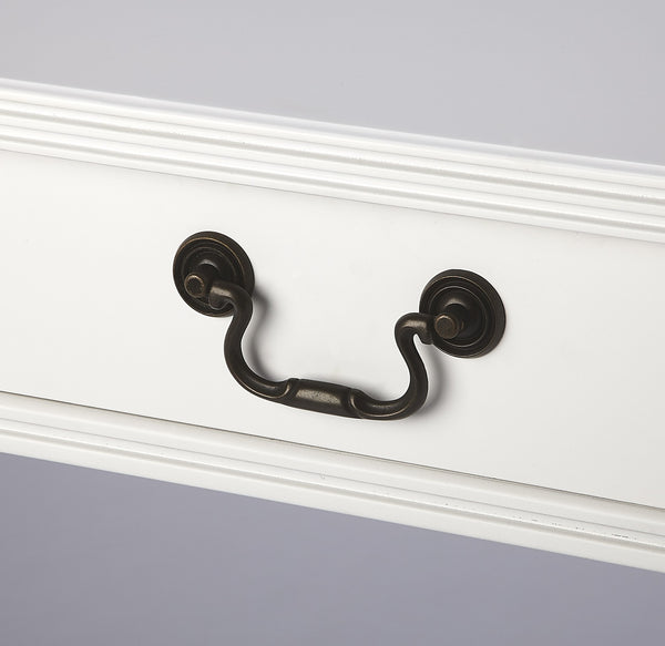 Homeroots Acacia And Pinewood White Writing Desk   389434