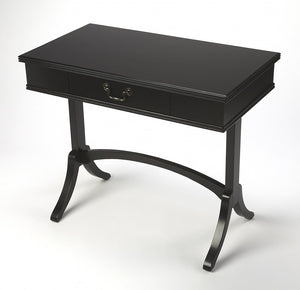 Homeroots Acacia And Pinewood Black Writing Desk   389435