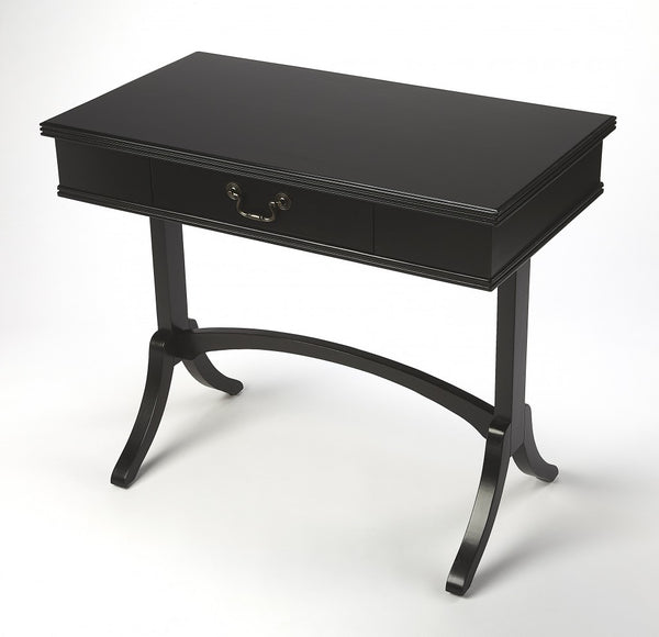 Homeroots Acacia And Pinewood Black Writing Desk   389435