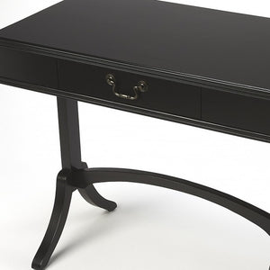 Homeroots Acacia And Pinewood Black Writing Desk   389435