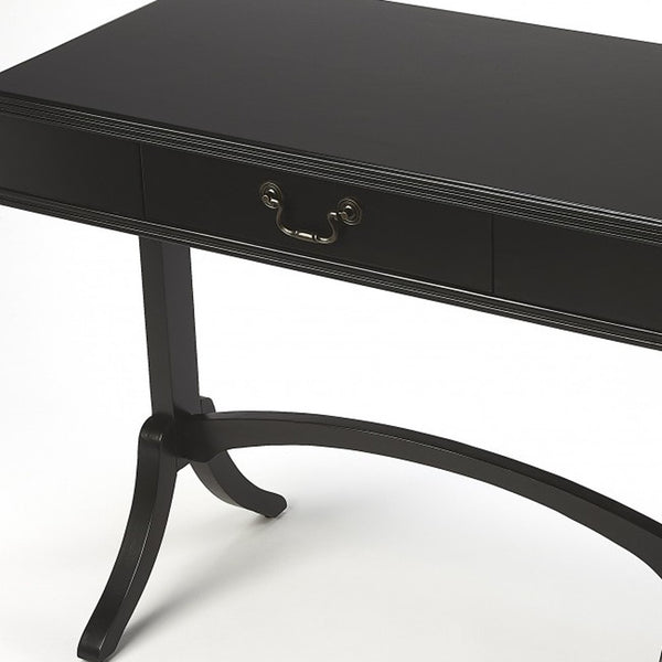 Homeroots Acacia And Pinewood Black Writing Desk   389435