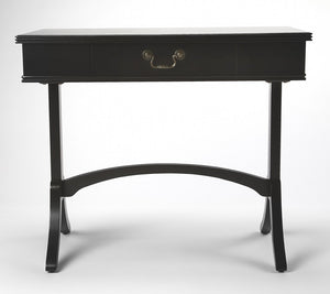 Homeroots Acacia And Pinewood Black Writing Desk   389435