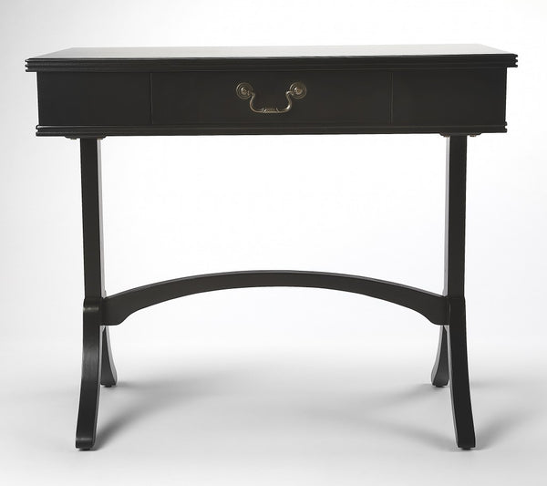 Homeroots Acacia And Pinewood Black Writing Desk   389435