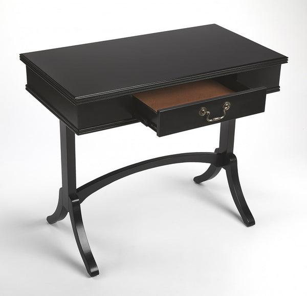 Homeroots Acacia And Pinewood Black Writing Desk   389435
