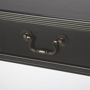 Homeroots Acacia And Pinewood Black Writing Desk   389435