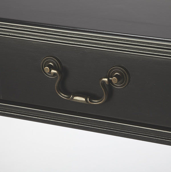 Homeroots Acacia And Pinewood Black Writing Desk   389435