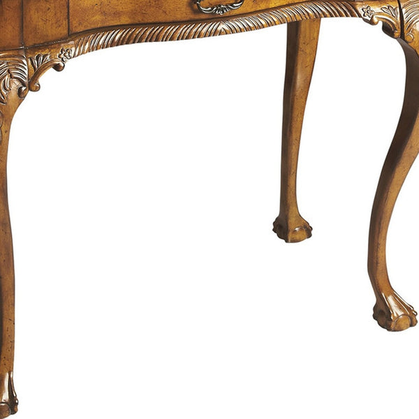 Homeroots 35" Brown Solid Wood Writing Desk   389440