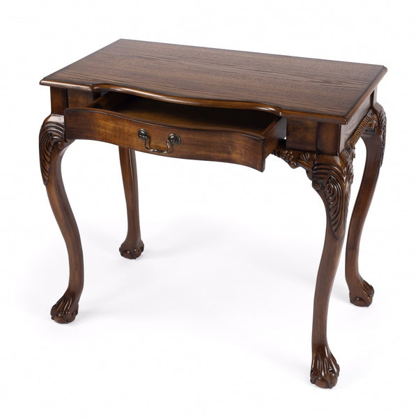 Homeroots 35" Brown Solid Wood Writing Desk   389440