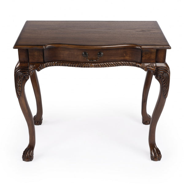 Homeroots 35" Brown Solid Wood Writing Desk   389440
