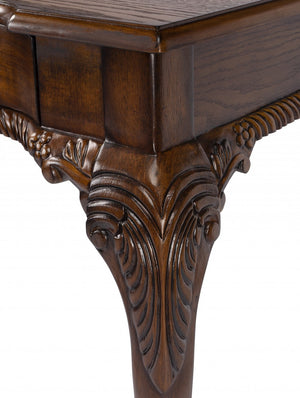 Homeroots 35" Brown Solid Wood Writing Desk   389440