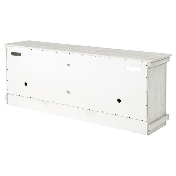 English Elm Castleton Farmhouse Media Console with Shuttered Doors and Distressed Pine Finish B062P451646