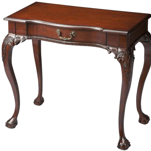 Homeroots 35" Dark Brown Writing Desk   389441