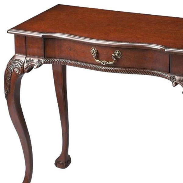 Homeroots 35" Dark Brown Writing Desk   389441