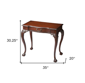 Homeroots 35" Dark Brown Writing Desk   389441