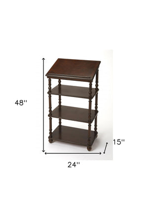Homeroots 24" Dark Brown Standing Desk   389447
