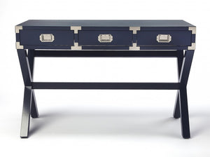 Homeroots 46" Blue Writing Desk With Three Drawers   389449